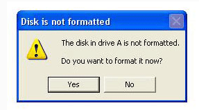 disk not formatted